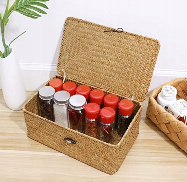 POJEMNIK PLECIONY TRAWA MORSKA PUDEŁKO NATURAL 26 Marka HomeDot