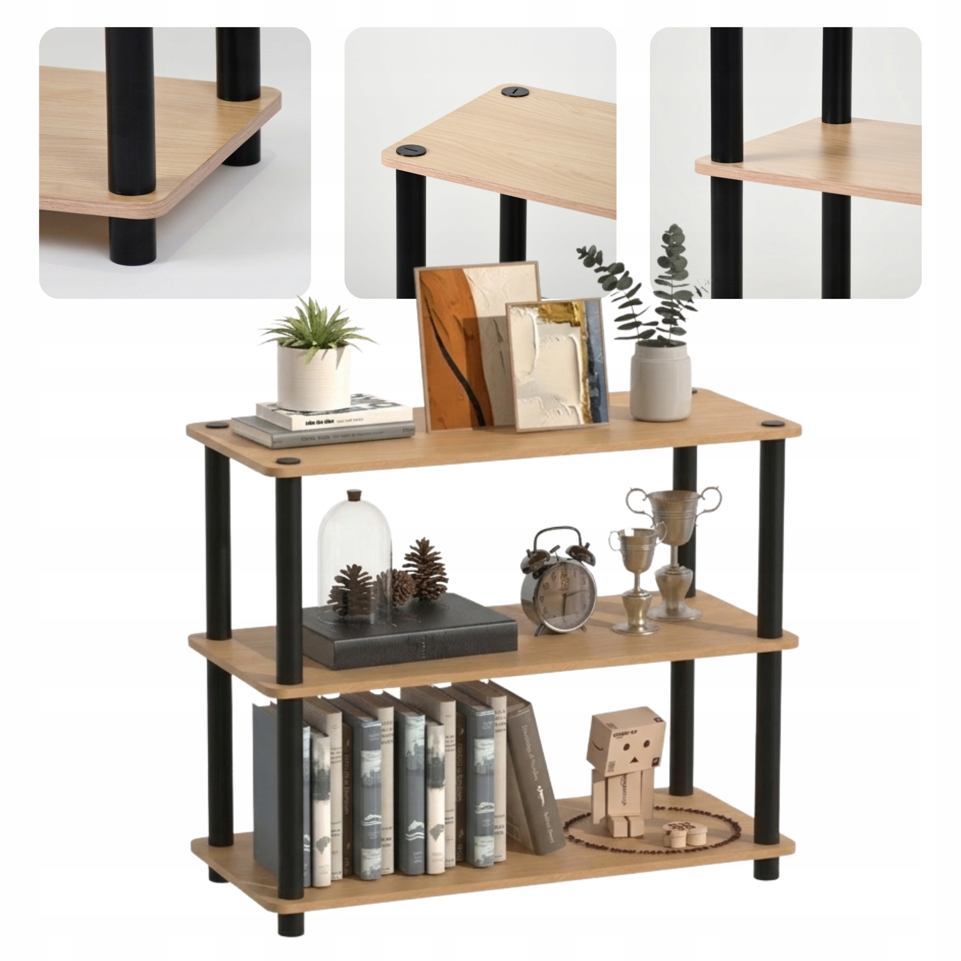 Modulární Regál S Otevřenými Policemi Do Obývacího Pokoje, Předsíně, Koupelny, 3 Úrovně, 78 CM