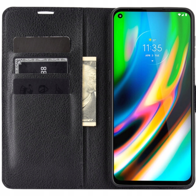 

Etui Z Klapką Portfel Litchi Do Moto G9 Plus