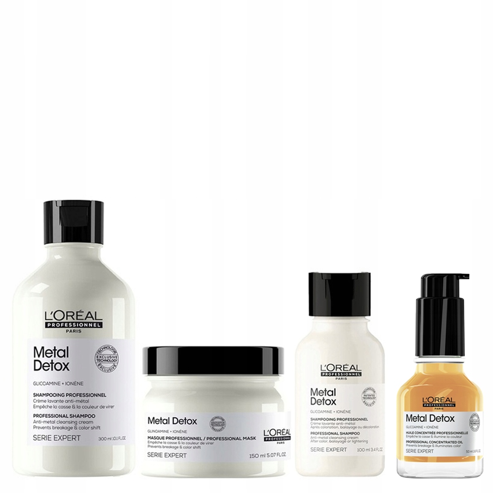 Loreal Metal Detox włosy farbowane szampon maska olejek szampon 100