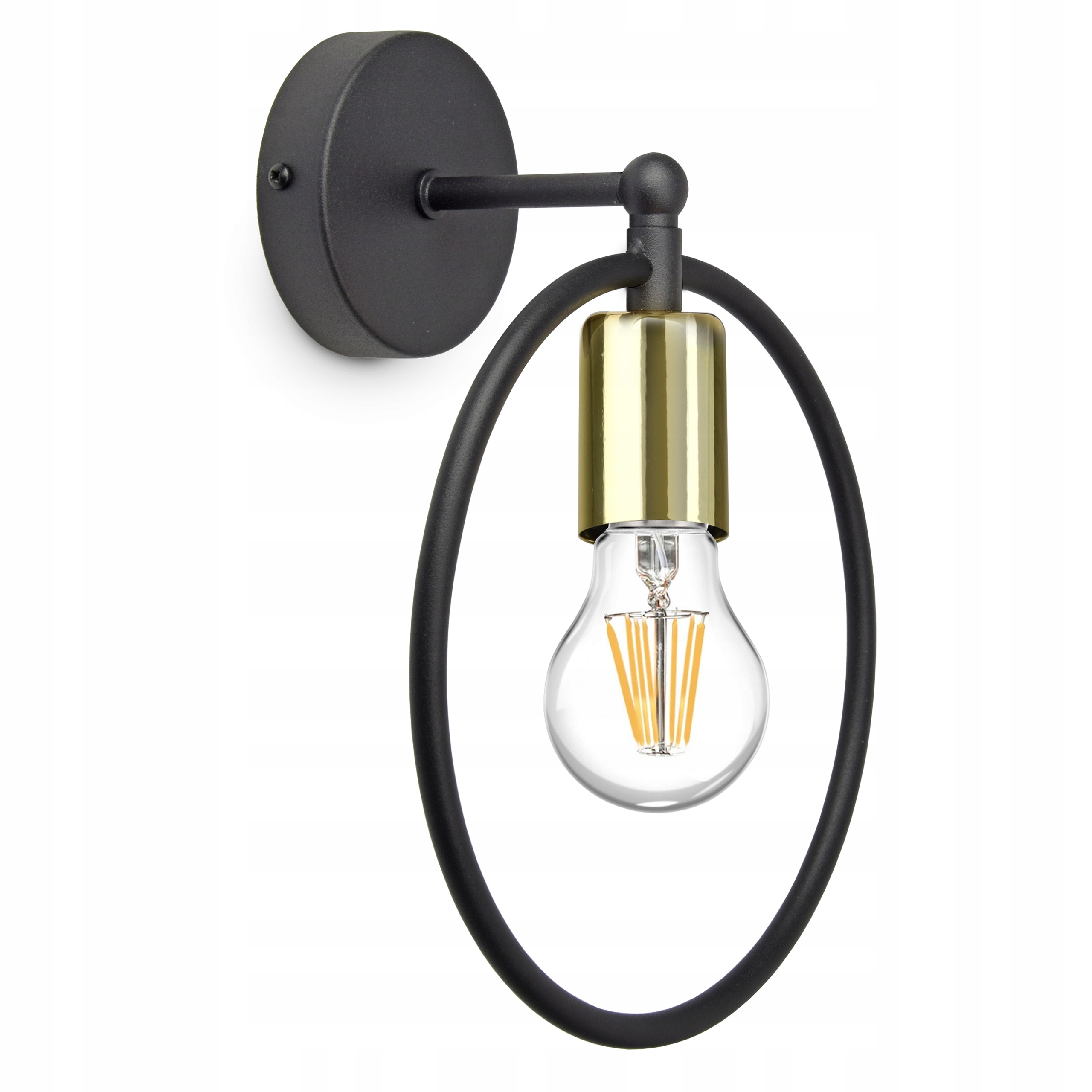 

Lampa Ścienna Kinkiet Ring Złoty Miedź Chrom E27