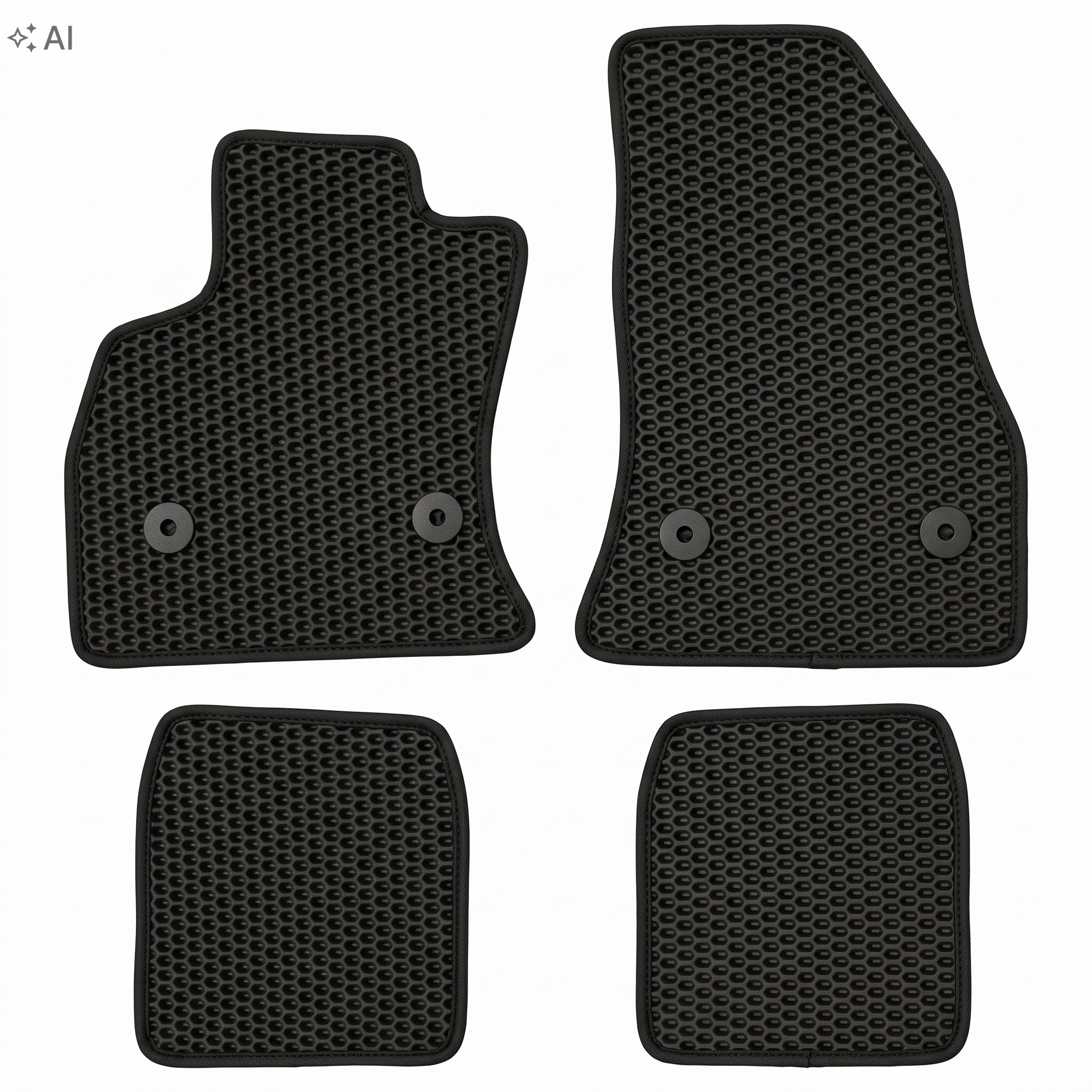 Koberce Eva Fiat 500L 2012 – 2022 komplet Čierna včelí plást