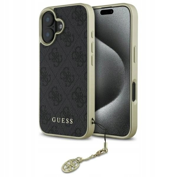 Pouzdro Guess 4G Charms Collection pro iPhone 16 Plus černé