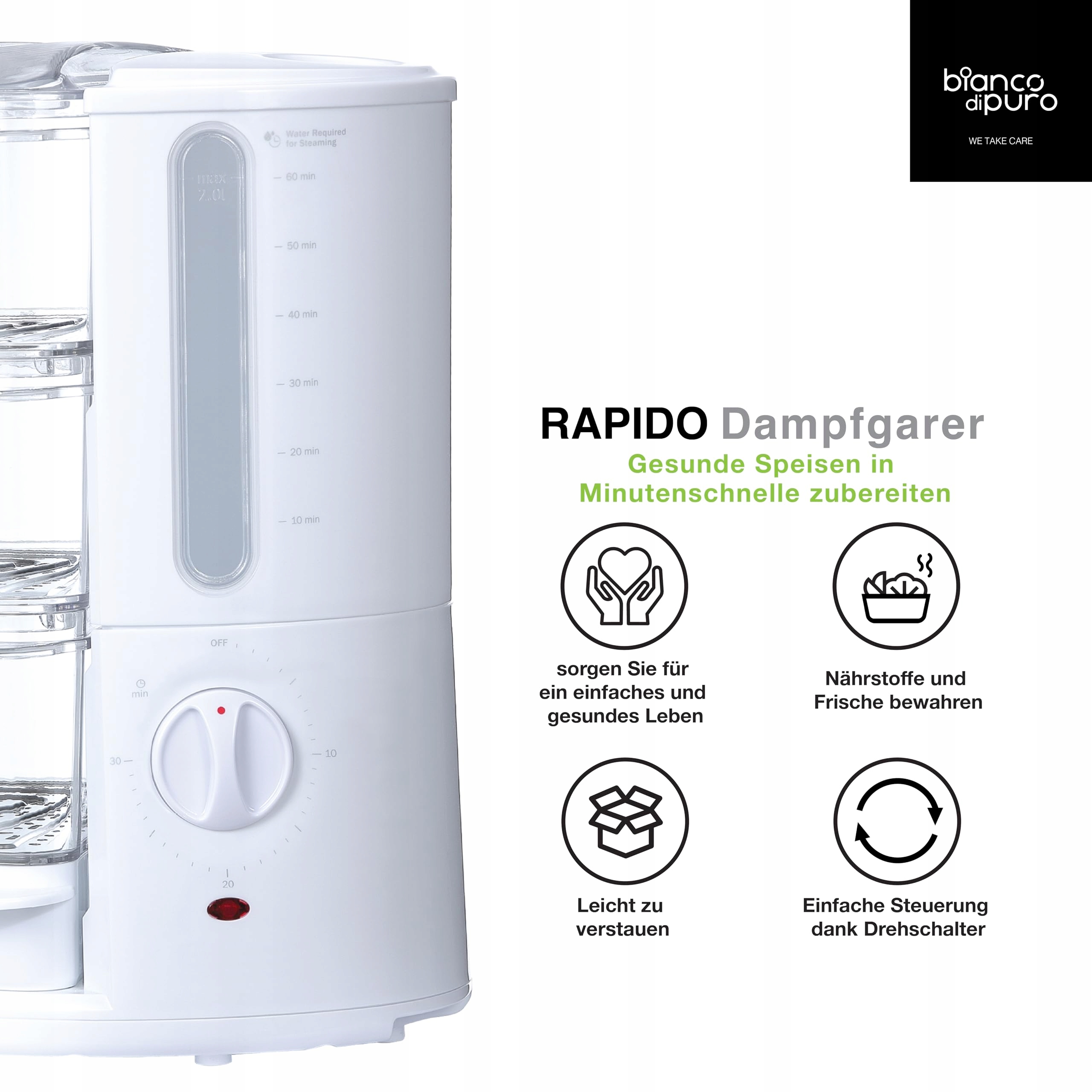 BIANCO DI PURO Parowar Rapido 50% Szybszy Strix BPA Free — miniatura 2