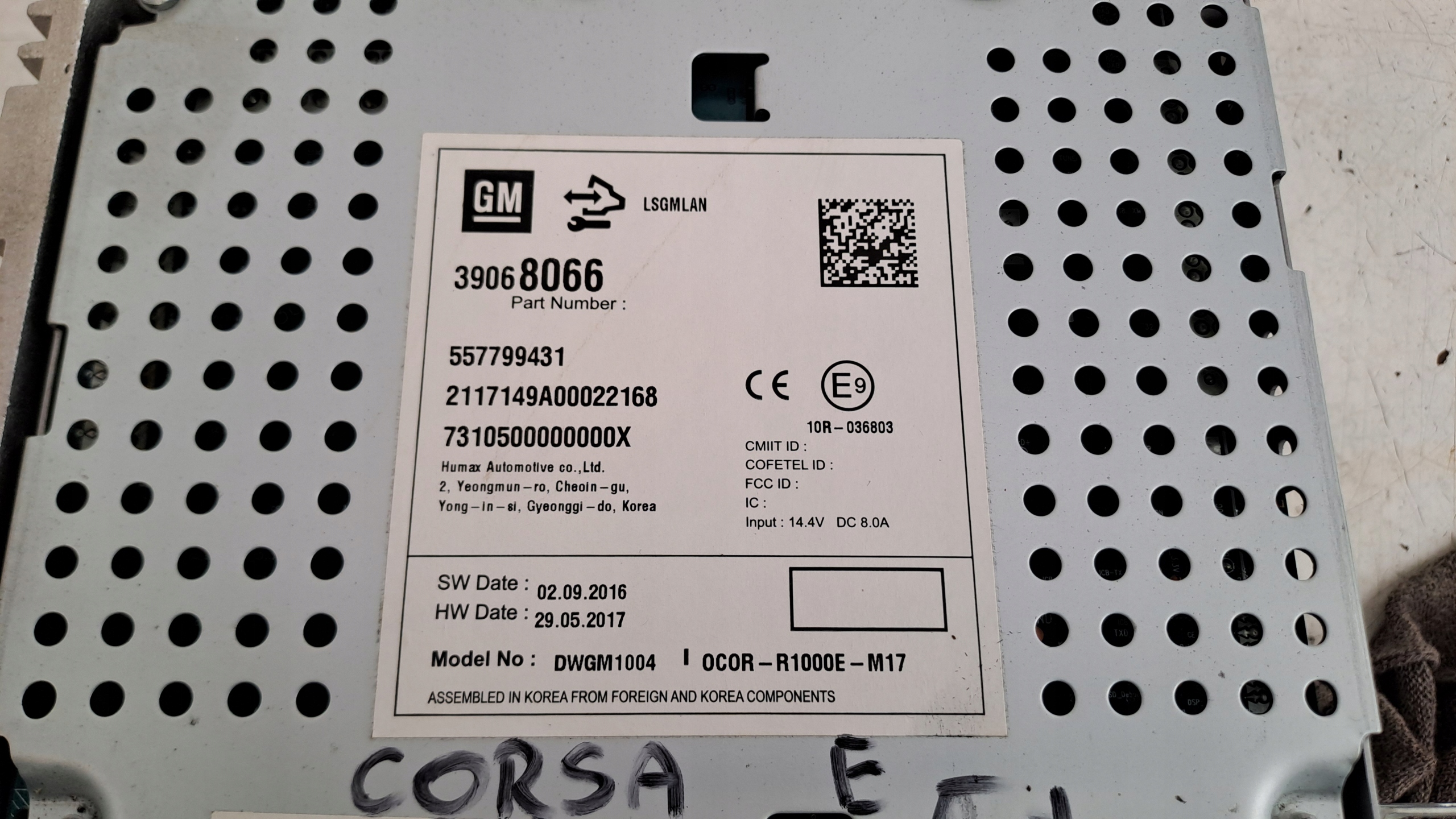 Radio 39068066 Opel Corsa E