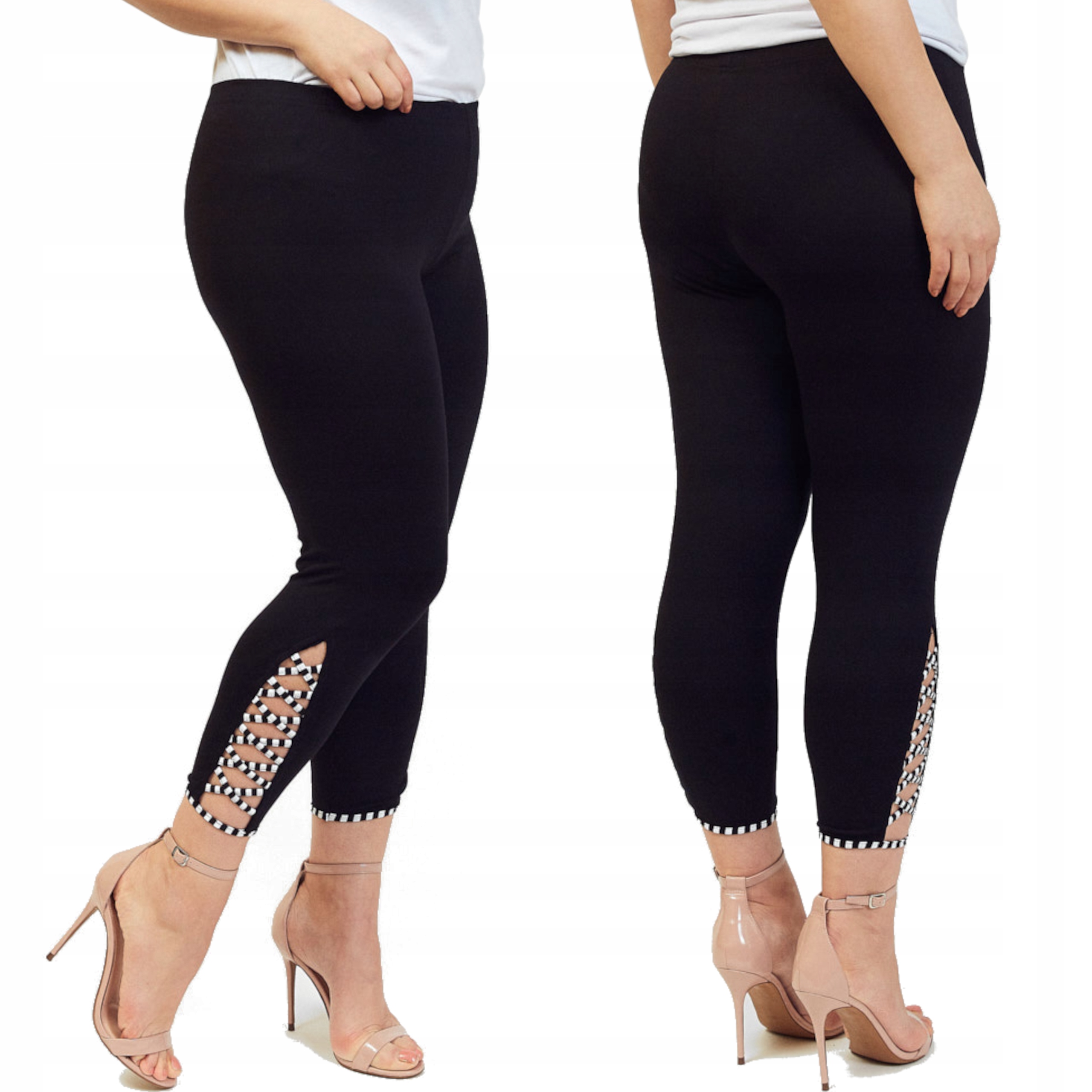 

Legginsy Damskie Wysoki Stan Leginsy 3/4 Getry 34