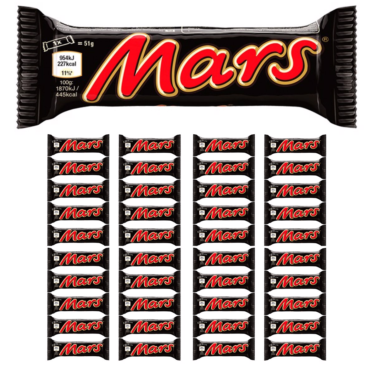 Levně Mars Tyčinka s nugátovou náplní, karamelem a čokoládou 51 g x 40 kusů