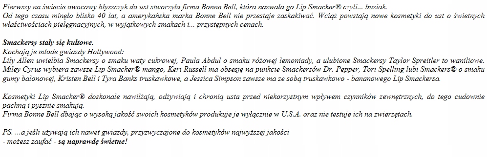 LIP SMACKER ORYGINALNY SMAK FANTA W POMADCE Marka Lip Smacker