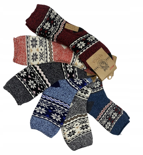 

6x Grube Ciepłe Skarpety Wełniane Alpaka
