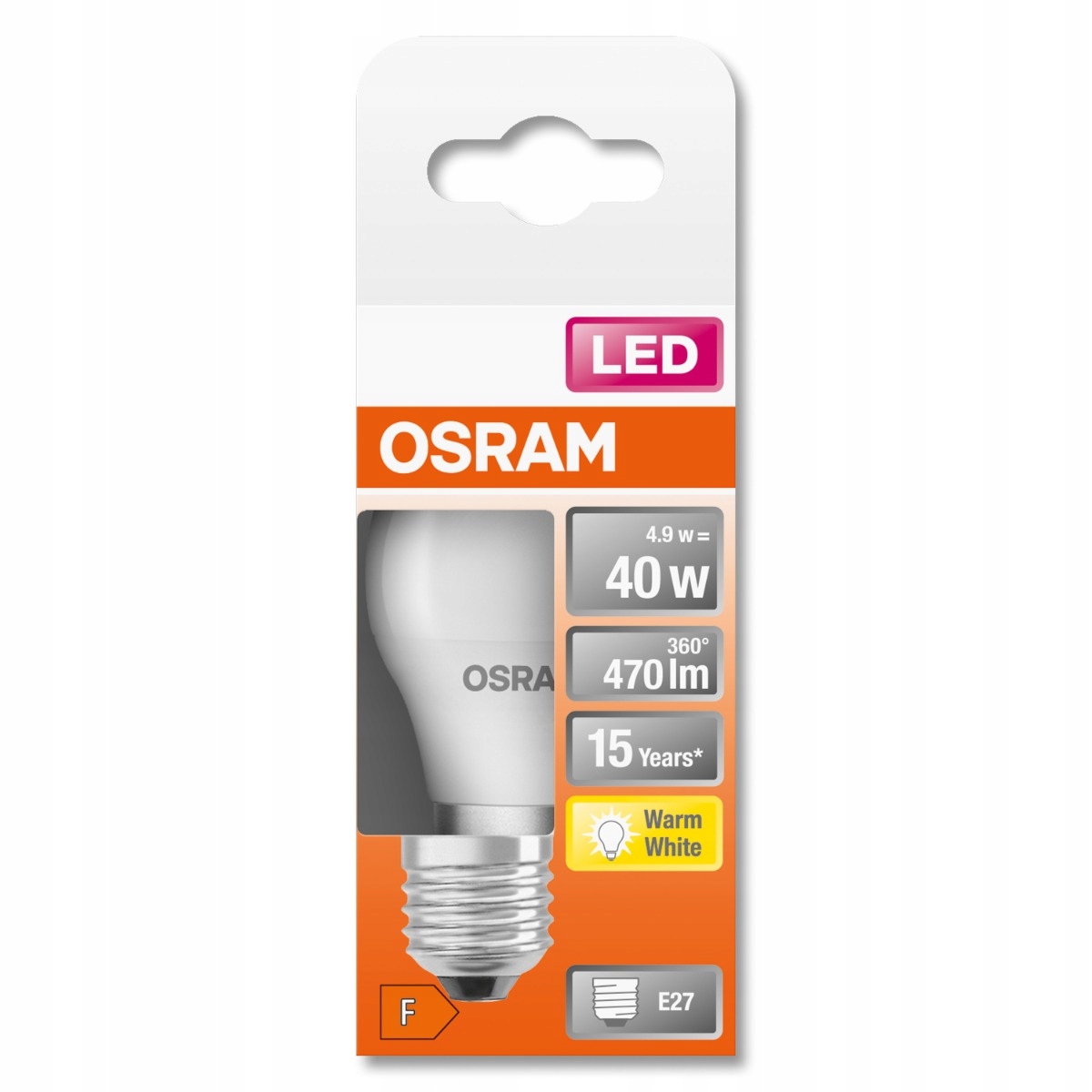 Żarówka LED KULKA E27 P45 5W 40W 2700K OSRAM STAR Marka Osram