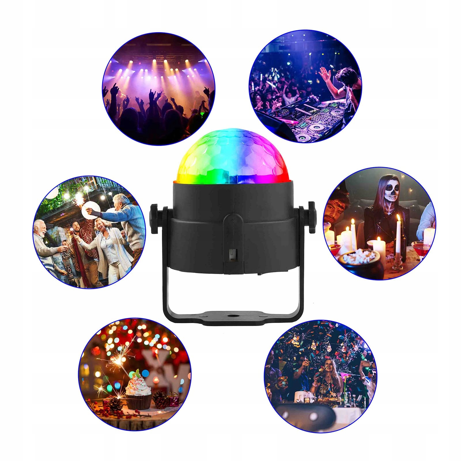 ŚWIATŁA SCENICZNA PROJEKTOR KULA DISCO LED RGB EAN (GTIN) 0191491283598