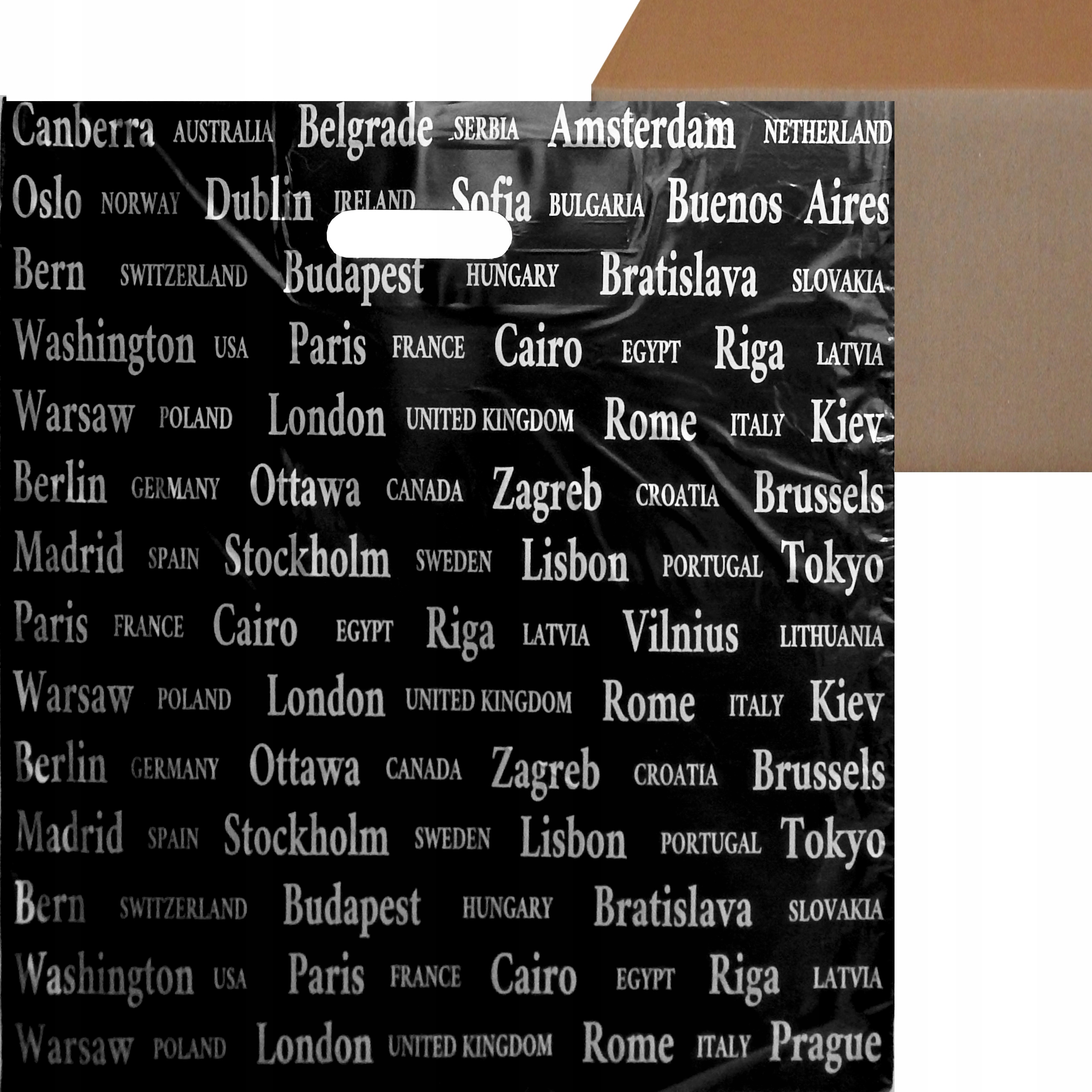 reklamówki foliowe Miasta torby do pakowania odzieży 39x44 cm 500 szt.