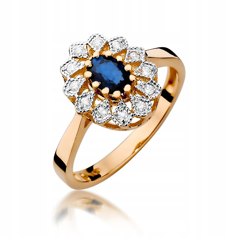 

Różowe Złoto Pierścionek Szafir 0,70 Ct Brylanty