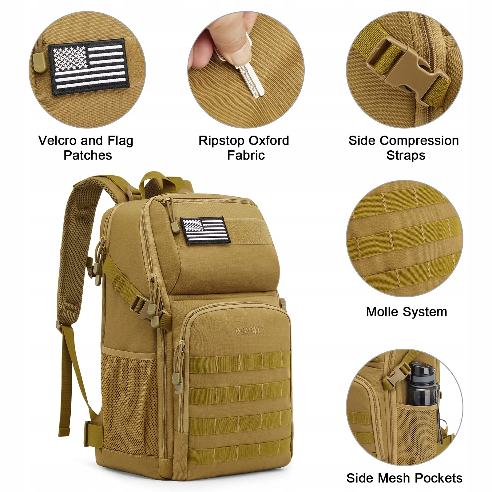 G4FREE Plecak Taktyczny 35L Wojskowy Molle Na Wędrówki Camping Trekking — miniatura 2