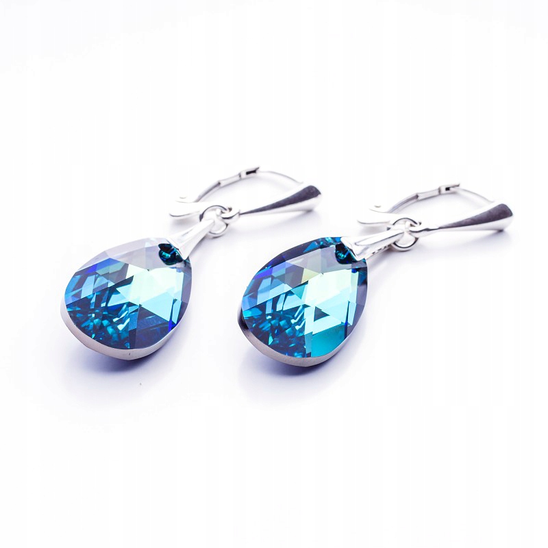 Stříbrné náušnice s kr. Swarovski Mandle 22 mm Bbl