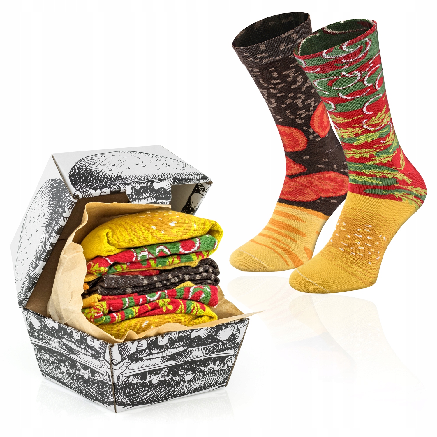 

Śmieszne skarpetki Burger męskie 41-46