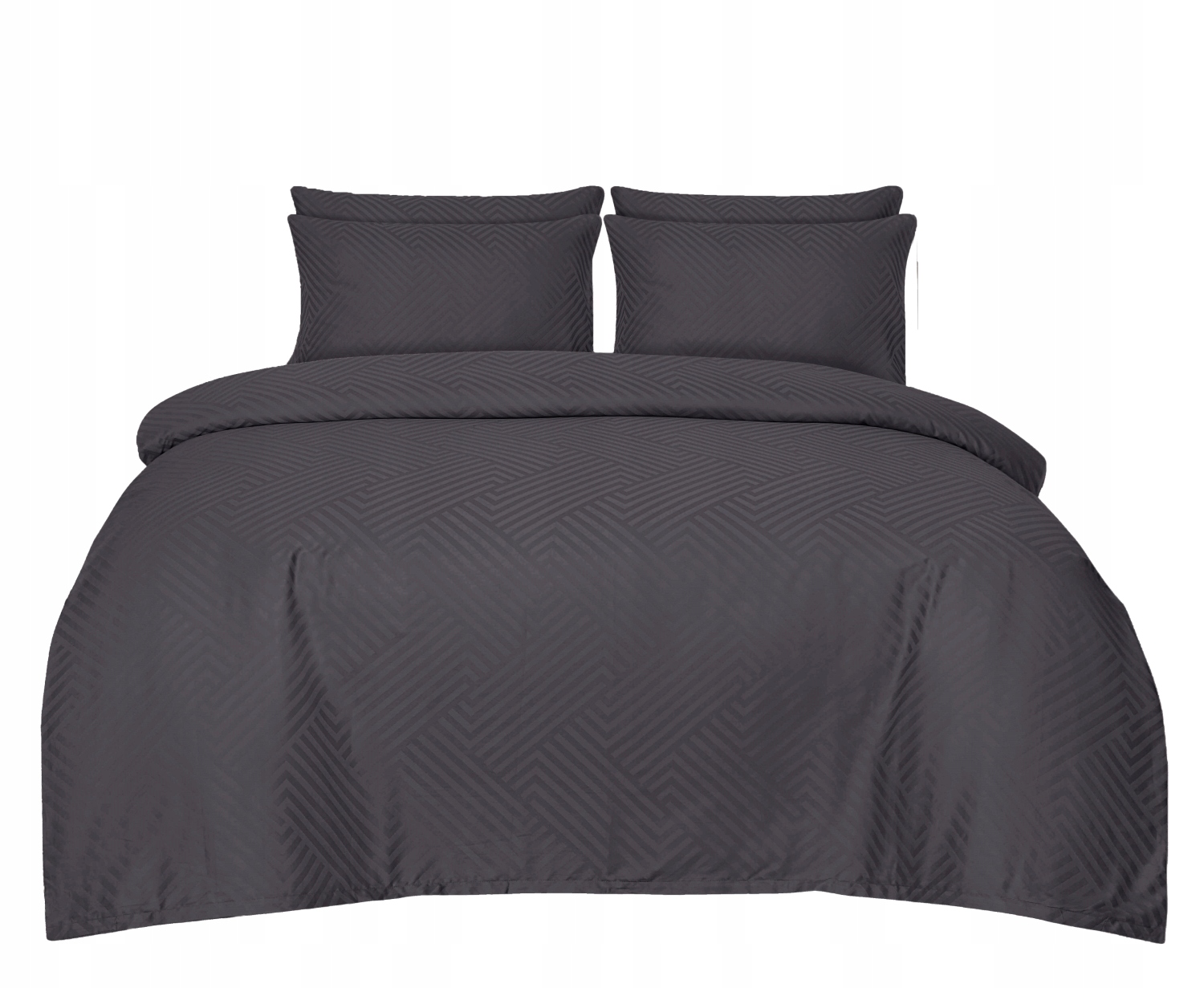 Pościel adamaszek Hotelowa geometryczna geometria 220x200 grafitowa