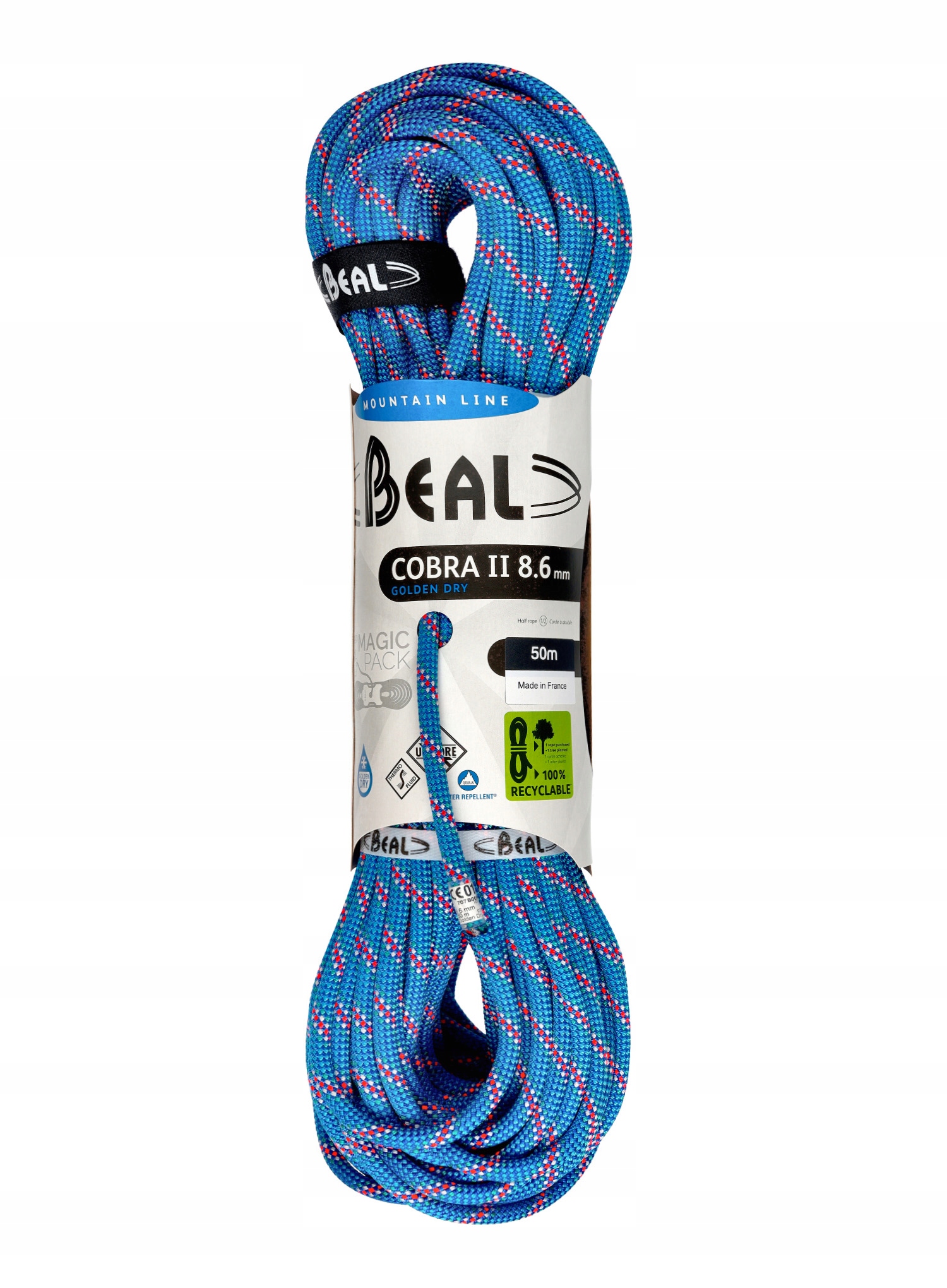 Dynamické lano Beal Cobra Unicore Golden Dry 8,6 mm 50 m modré