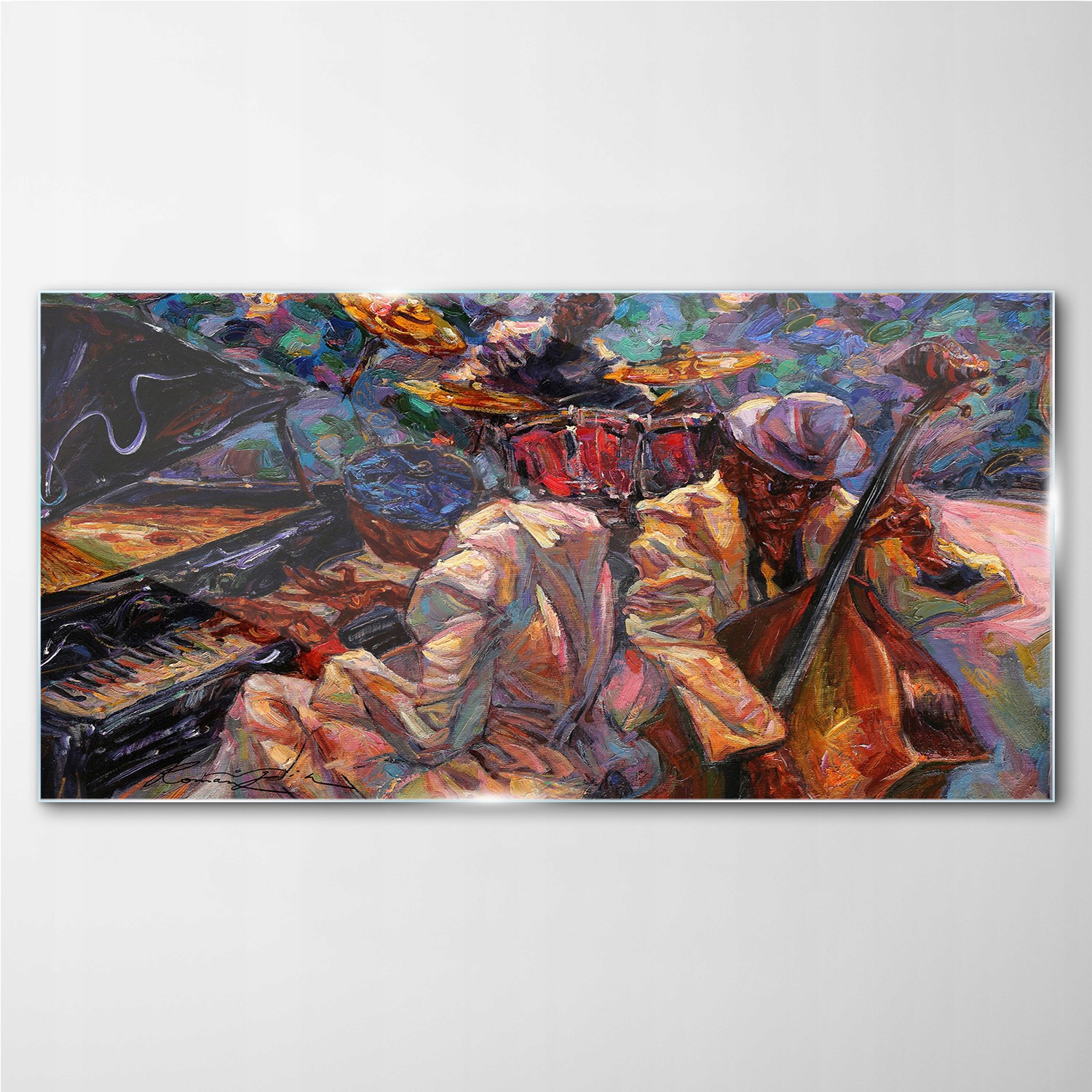 

Obraz szklany Muzyka fortepian perkusja 140x70 cm