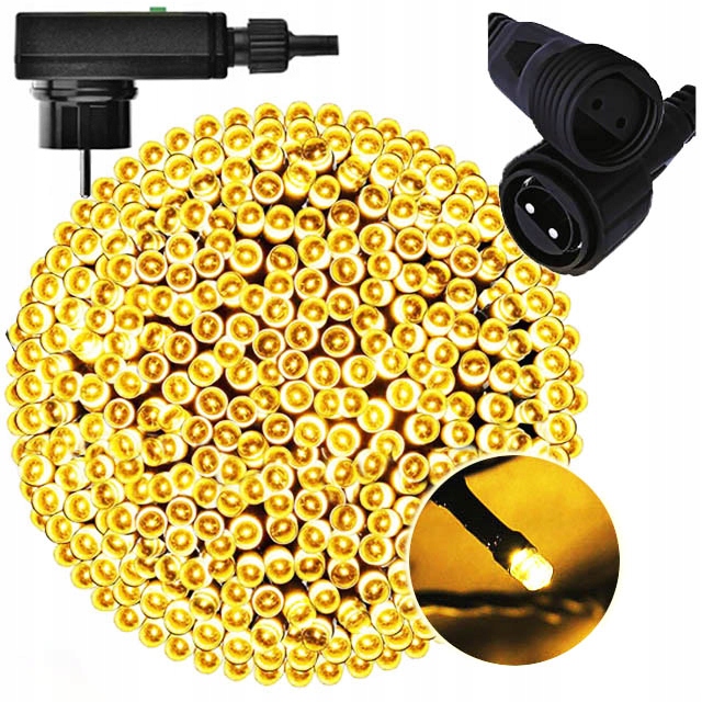 

Lampki choinkowe 100 Led zewnętrzne ciepłe 10m