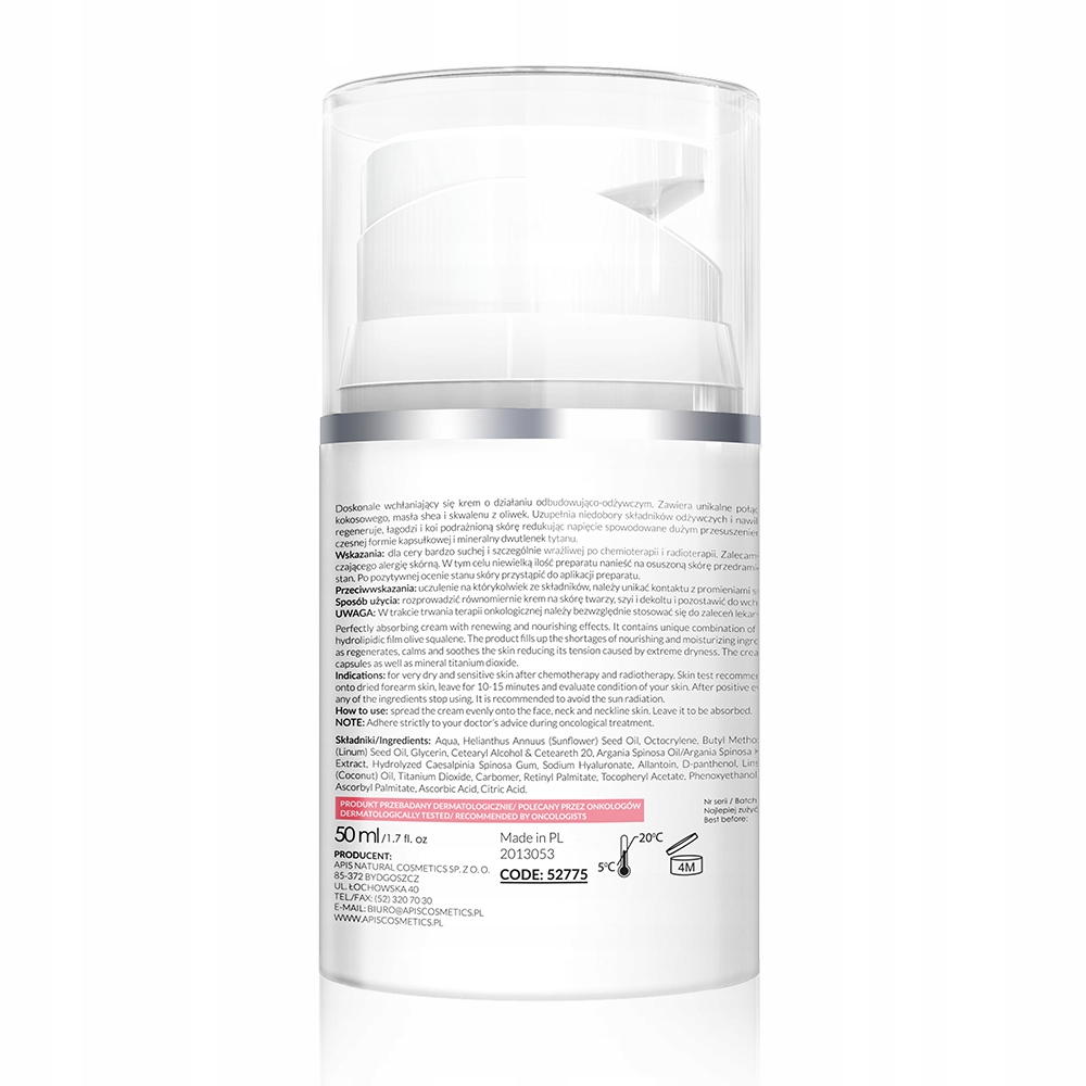 Apis Apiderm, denní obnovující a vyživující krém po chemoterapii a radioterapii