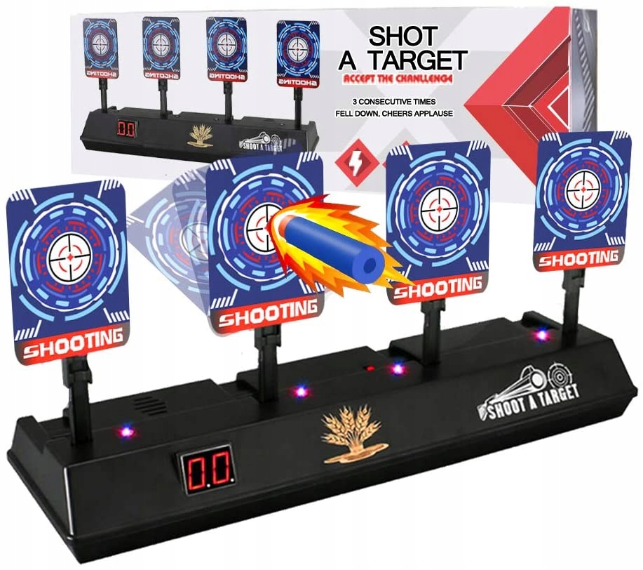 ELEKTRONICZNA TARCZA 4 CELE DO NERF + 30 STRZAŁEK Kod producenta AKCESORIA DO WYRZUTNI NERF