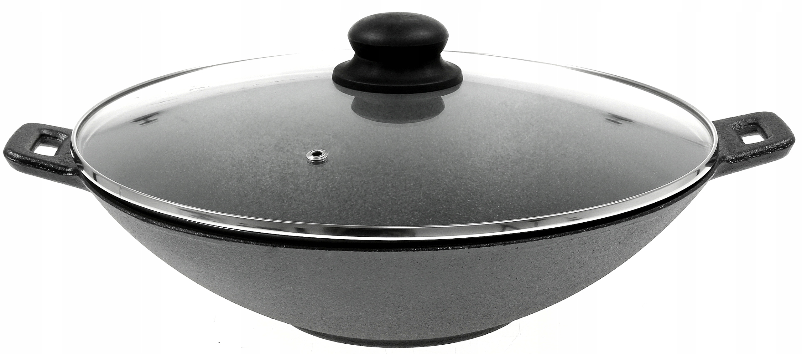 

Wok Patelnia Żeliwna 31cm Pokrywa Indukcja Gaz