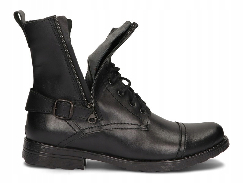 SZTYBLETY MĘSKIE MILITARNE POLSKIE SKÓRA 71 CZ 41 Kolor czarny