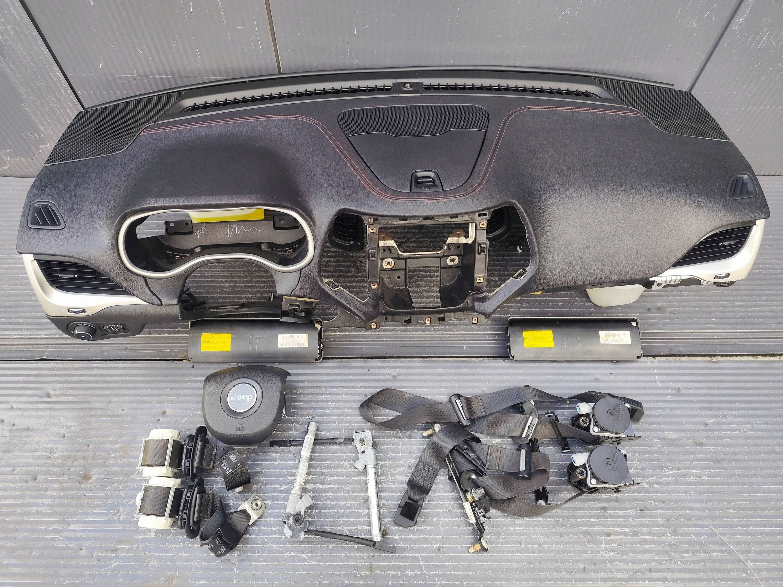 JEEP CHEROKEE KL TRAILHAWK leder NIC konsole airbag gurten KOMPLET ausbau
