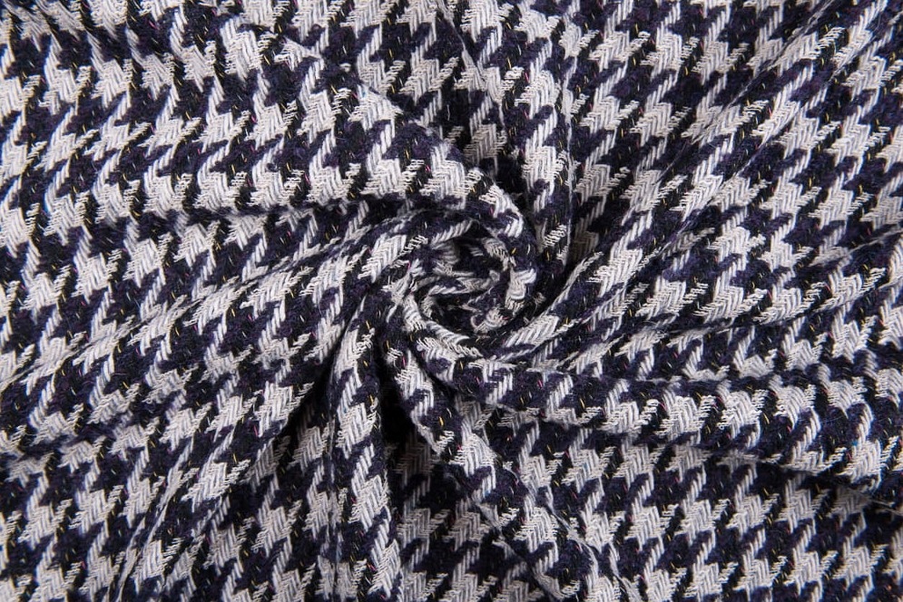 Látka Tvíd Vlna 100% Prémiová Pepitka Ecru