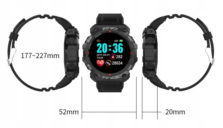 SMARTWATCH zegarek SMARTBAND Pulsometr Krokomierz Przeznaczenie bieganie