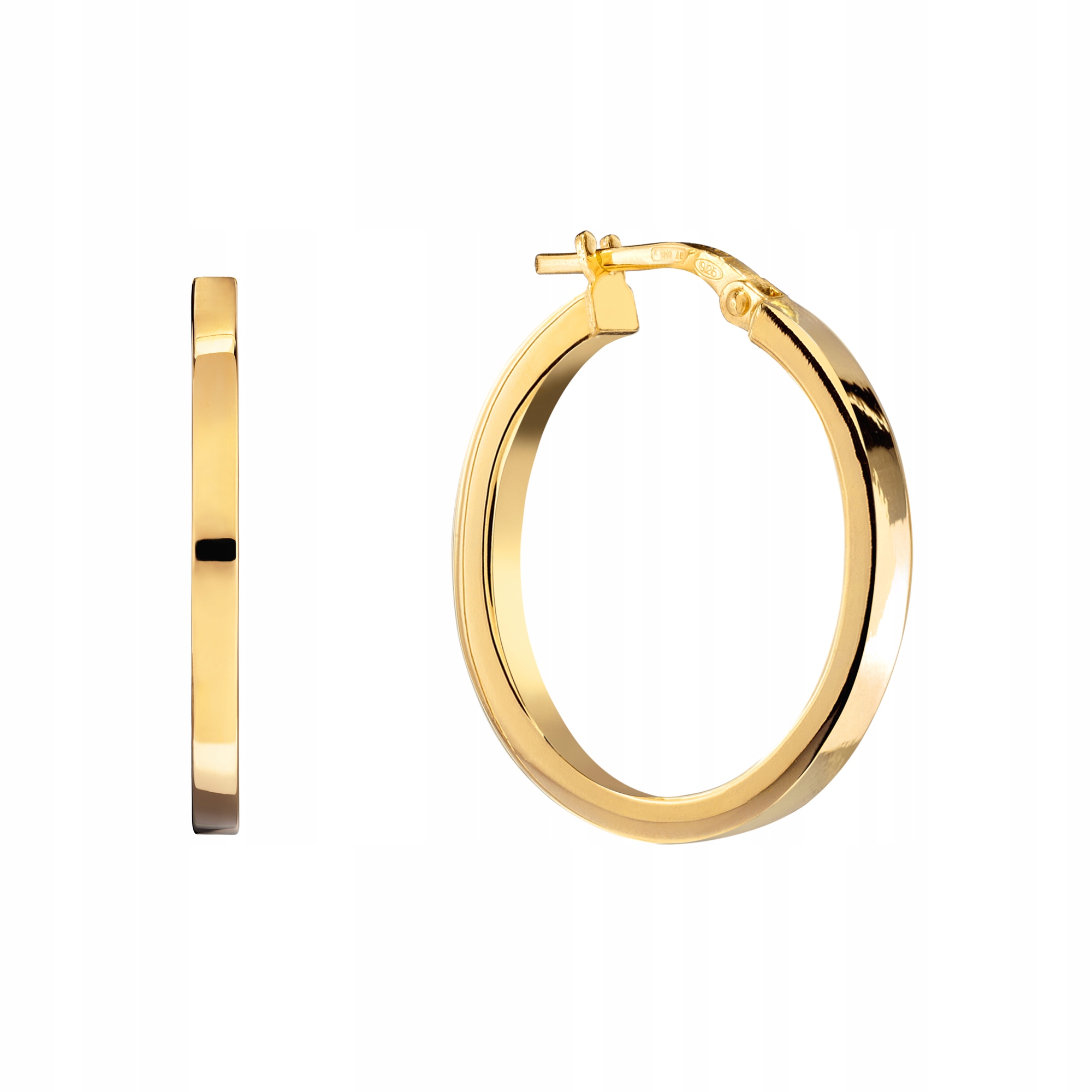 Kolczyki Pozłacane Koła Kółka 2,3cm Kreol Srebro 925 18K Sadva