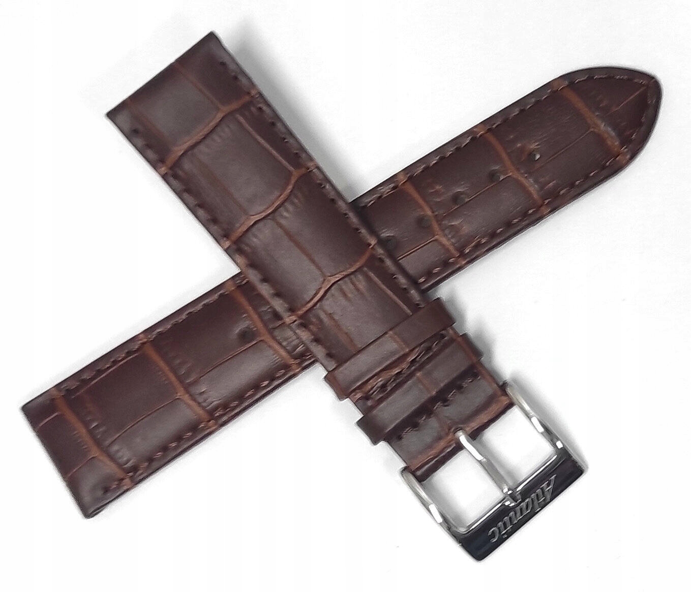 Hnědý Pásek Na Hodinky Atlantic 22 mm Krokodýl