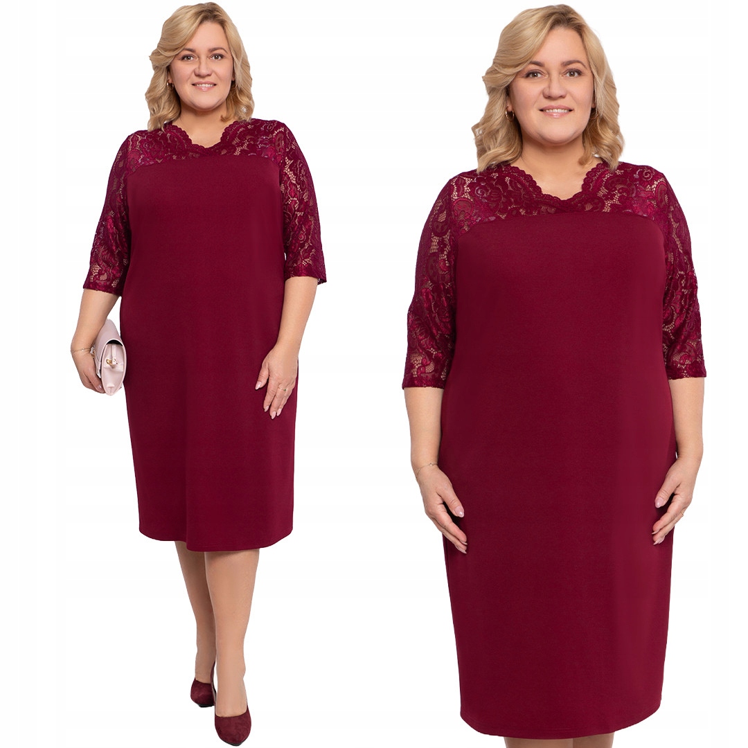 Bordó šaty s krajkou 62