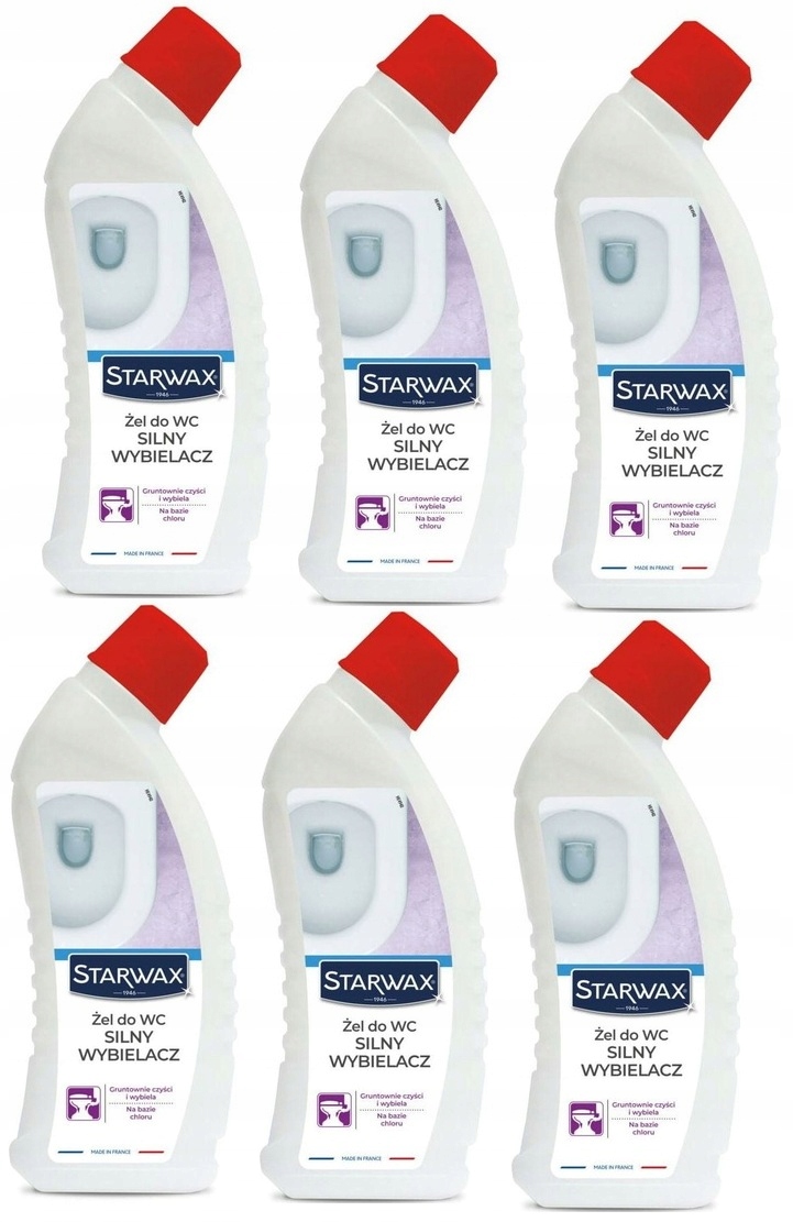 Levně 6xSTARWAX Gel Na Wc Silný Bělidlo 750 ML