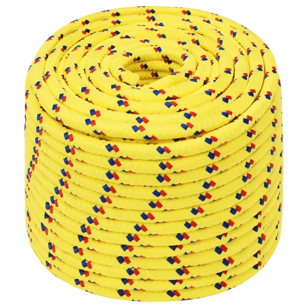 Linka żeglarska, żółta, 12 mm, 25 m, polipropylen Długość 1 m