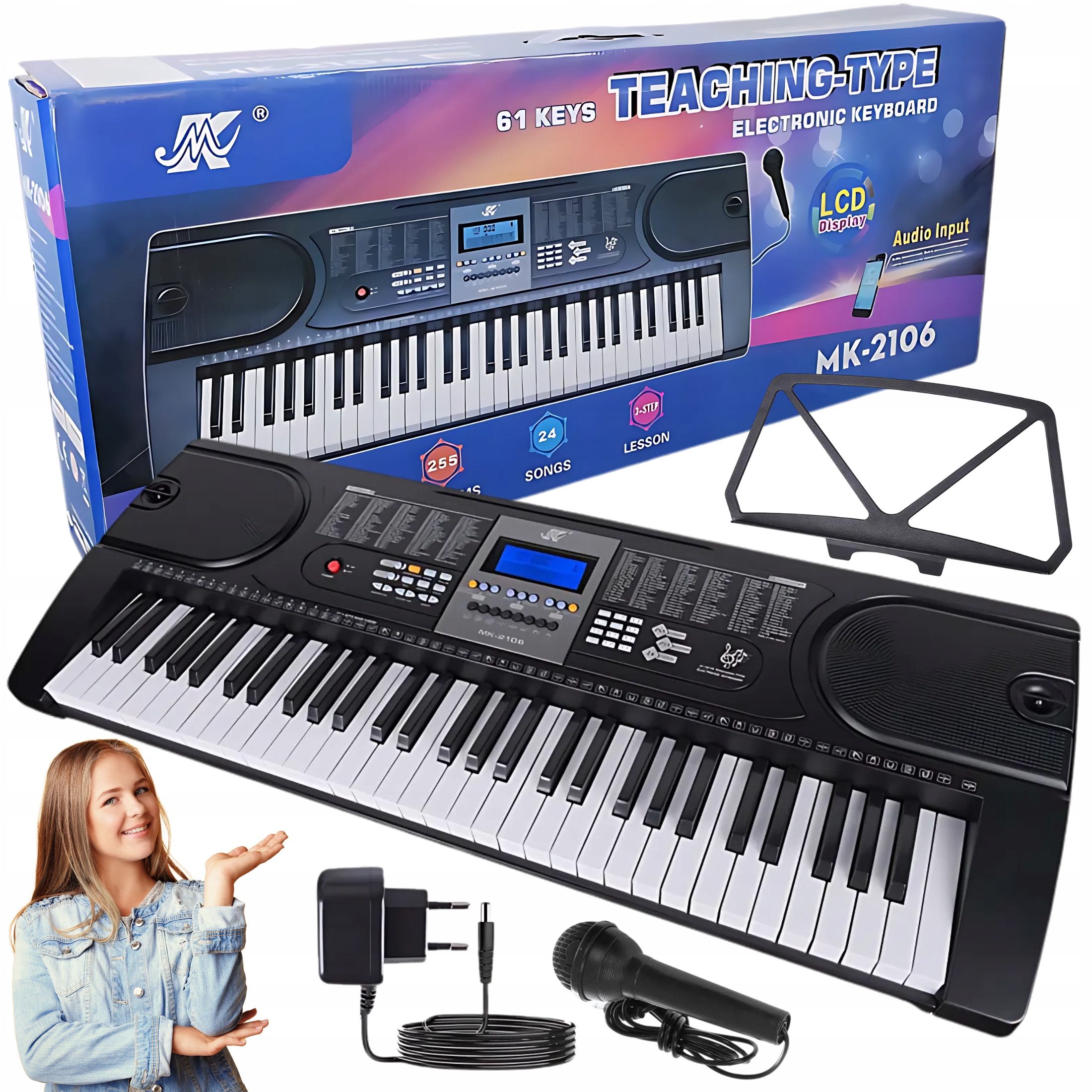 Velký Klávesový Varhanní Vzdělávací Klavír Pro Děti 61 Kláves