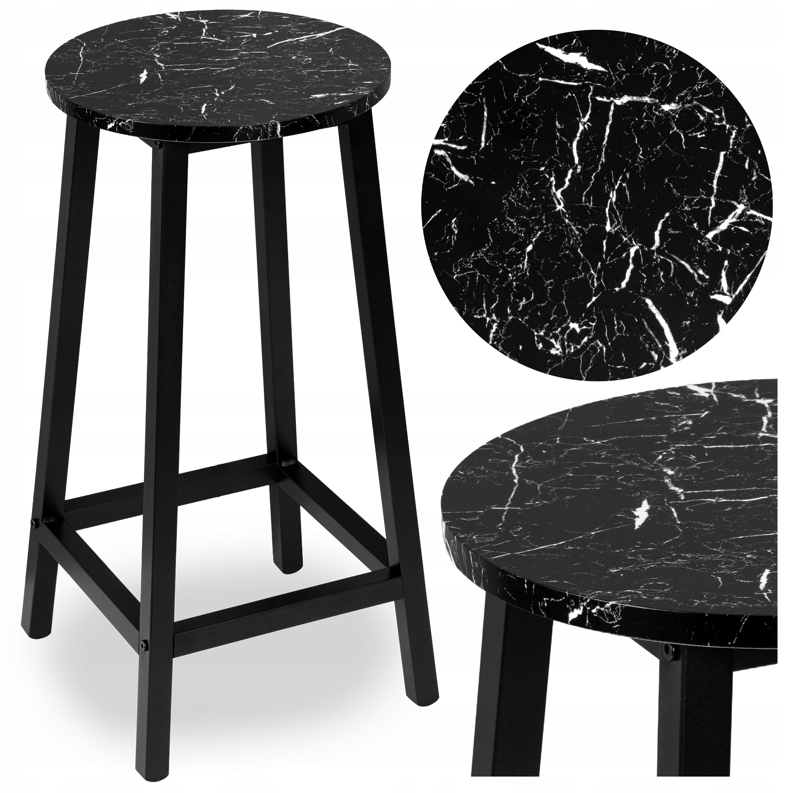 Barová Židle Barový Kuchyňský Stůl Stolička Kulatý Židle Do Kuchyně Černý Kov