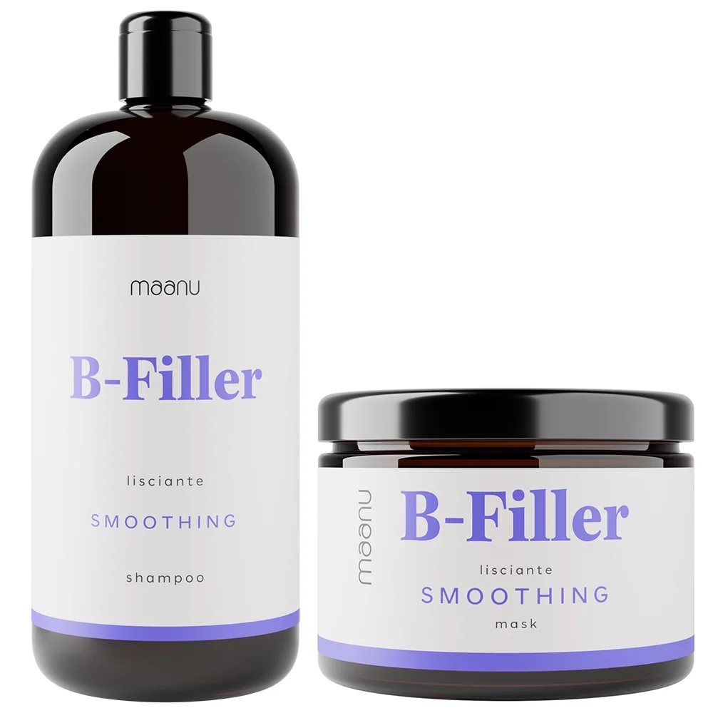 Šampon a maska pro vyhlazení vlasů B-Filler Maanu 1000 ml, 500 ml