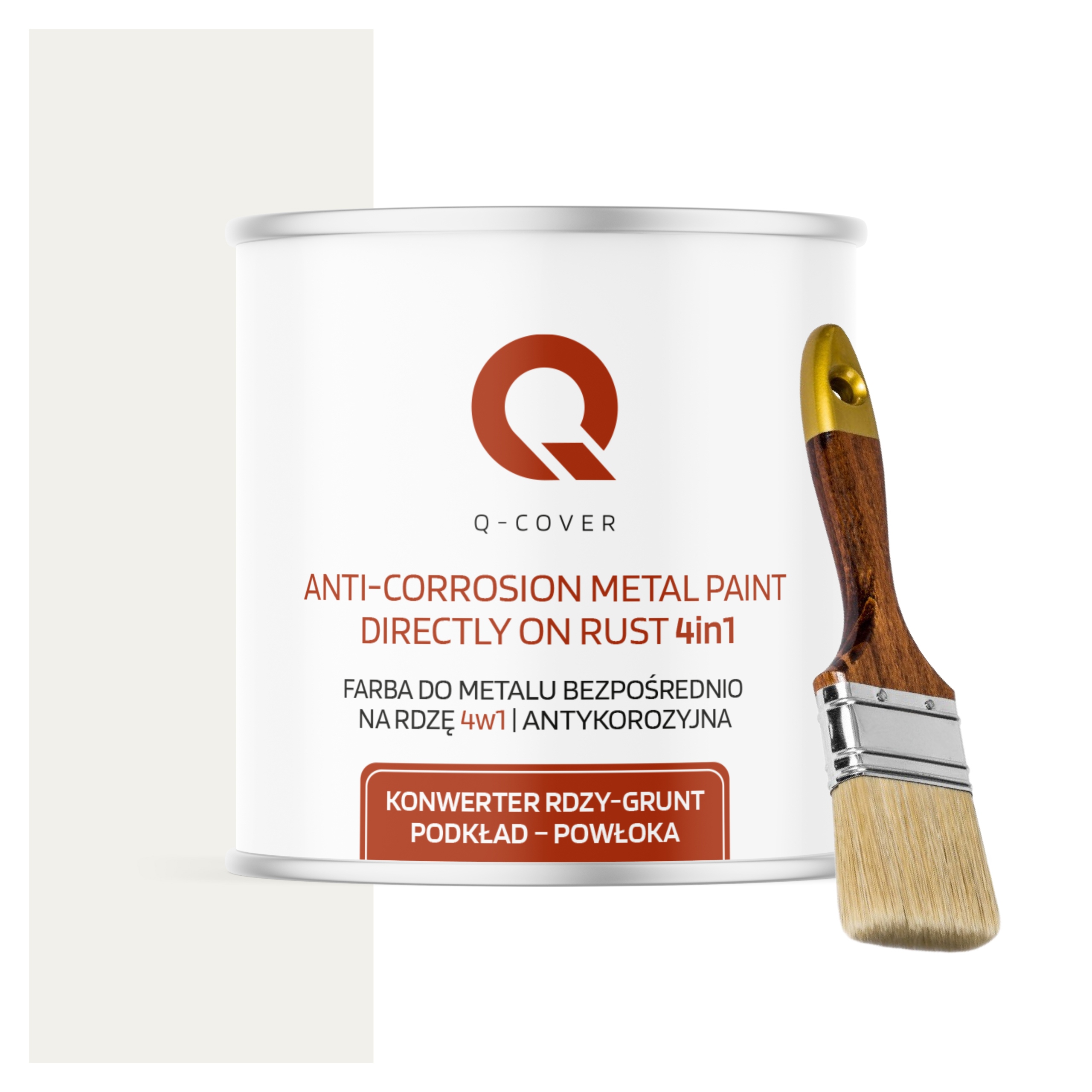 Farba na kov Antikorózna 2.5L Satén Farba Biela Cestná Štetec