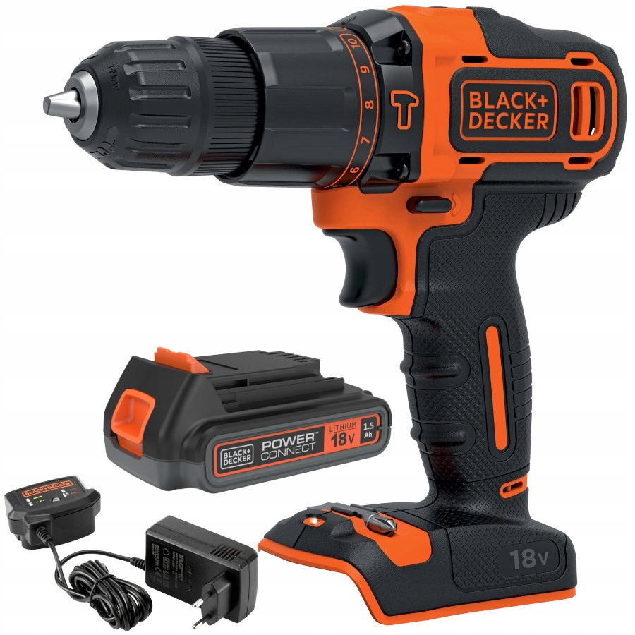 Black Decker Wkrętarka udarowa 18V akumulatorowa BDCHD18 Aku 1,5Ah Ład