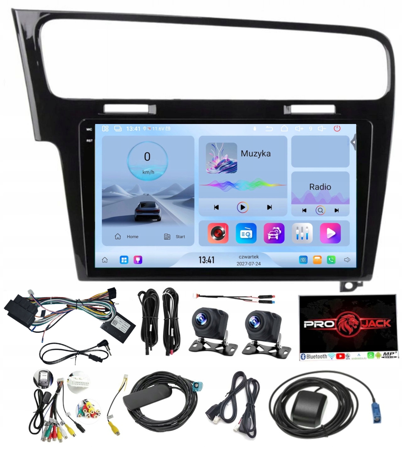 Rádio Navigace Carplay Gps Android Vw Golf 7 2012-2019 Usb 4GB 64GB Sim