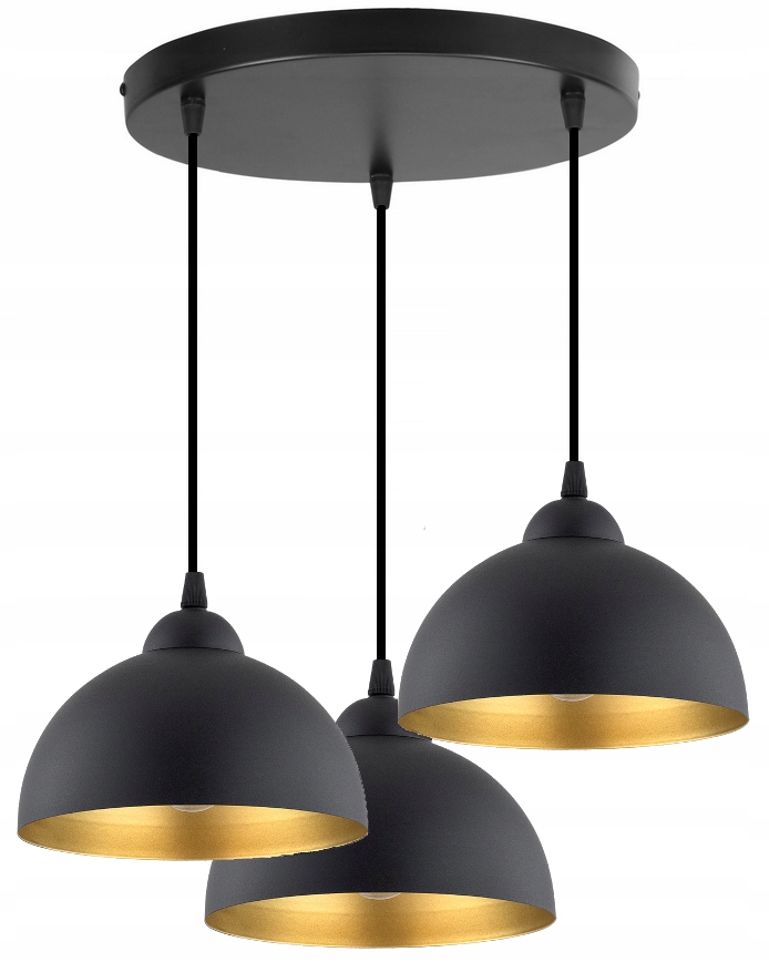 Lampa Wisząca Zwis Sufitowa Plafon Azur Półkula Kopuła Czarno-Złota