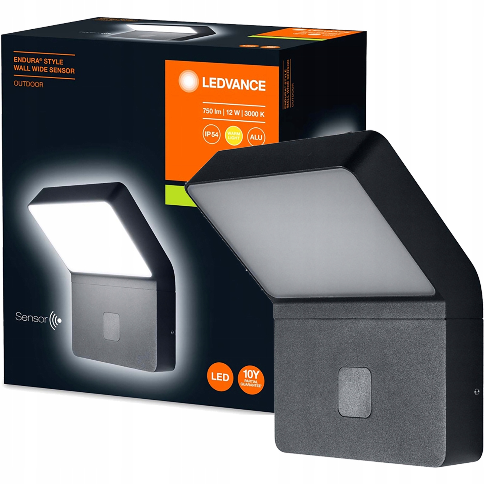 

Kinkiet Ścienny Lampa Zewnętrzna IP44 12W Czujnik