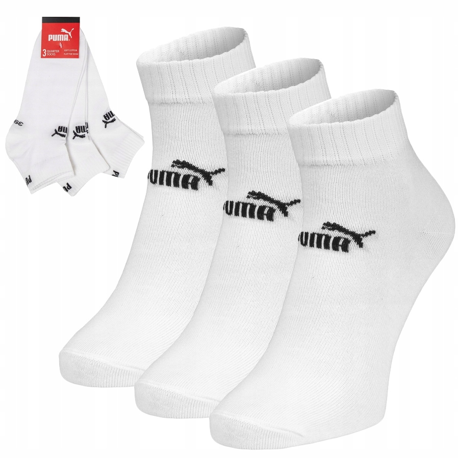 Ponožky Puma Basic Quarter bavlněné bílé, velikost 39-42