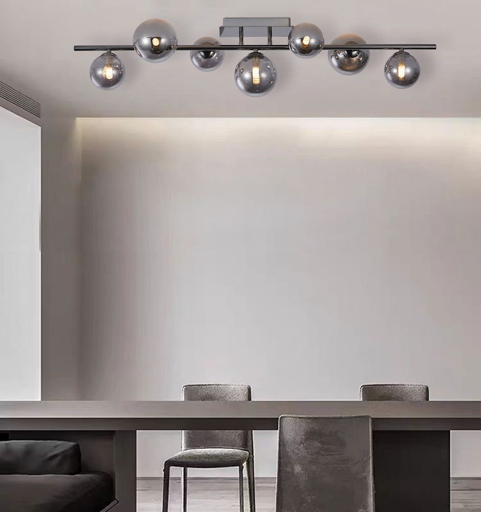 Stropné osvetlenie v modernom štýle so sklenenými tienidlami Sevilla G9