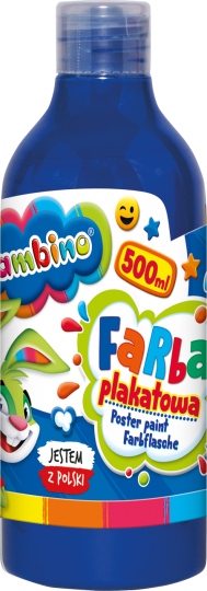 

Farby plakatowe w butelce 500ml Bambino niebieska