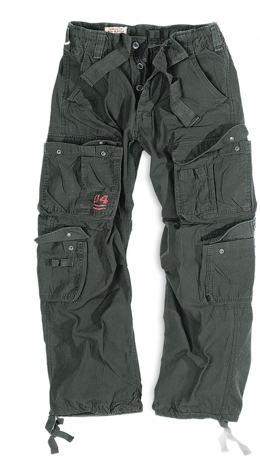 Sponie Męskie Bojówki Surplus Airborne Vintage 100% bawełna Czarne XL