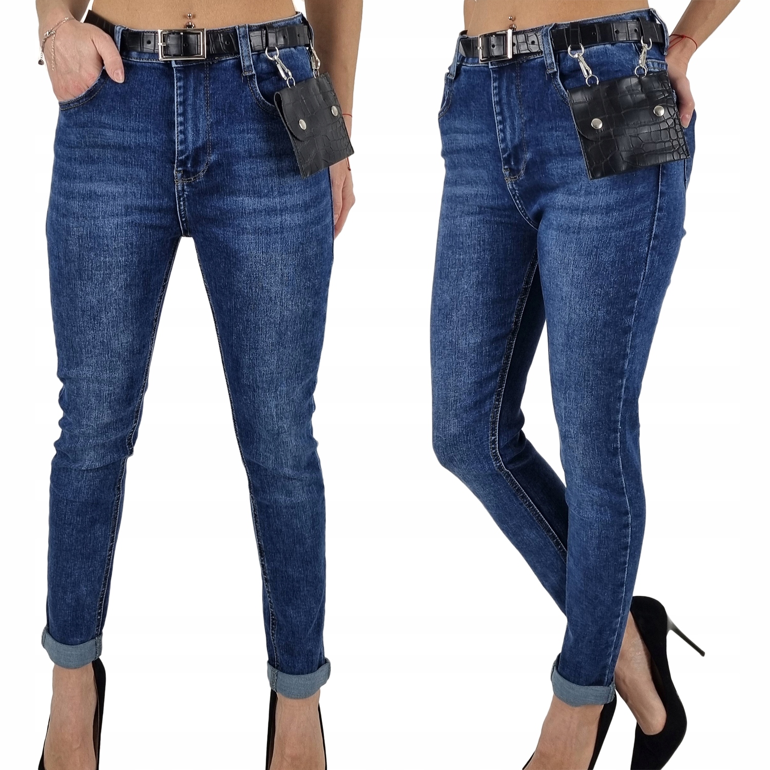 

Spodnie Damskie Jeansowe Modelujące Plus Size Blue