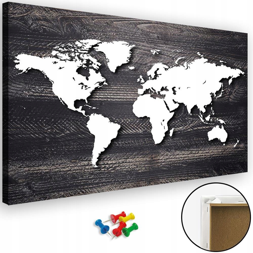 

Obraz Na Korku Tablica Mapa Szare Drewno 120x80